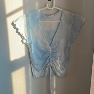 Antistar Cropped Blue & White Top